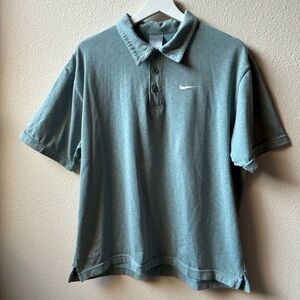 Men's Nike Tennis Blue/Green Polo Shirt with White Specks (Size:M)